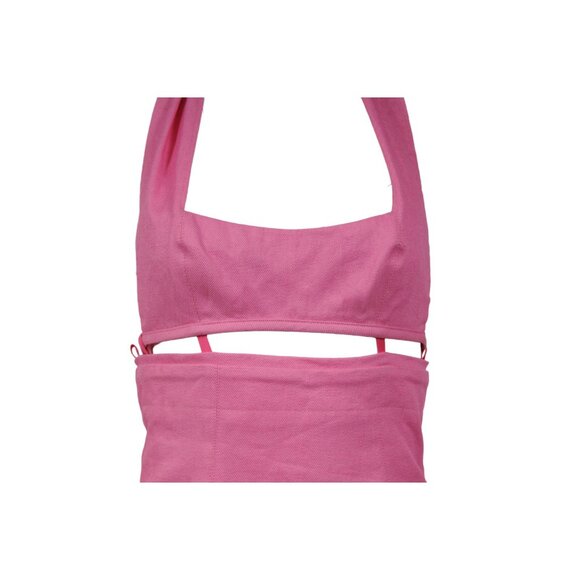Jacquemus Womens La Robe Limao Halter Neck Dress Size 34 4 Pink Linen Polyester - Picture 5 of 12